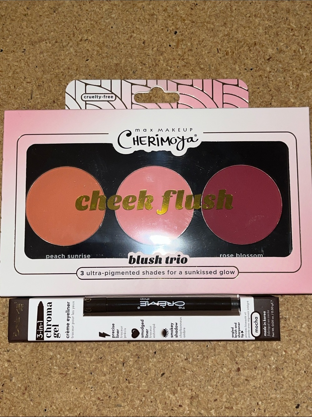 Cheek Flush Blush Trio — Peach, Pink & Rose
